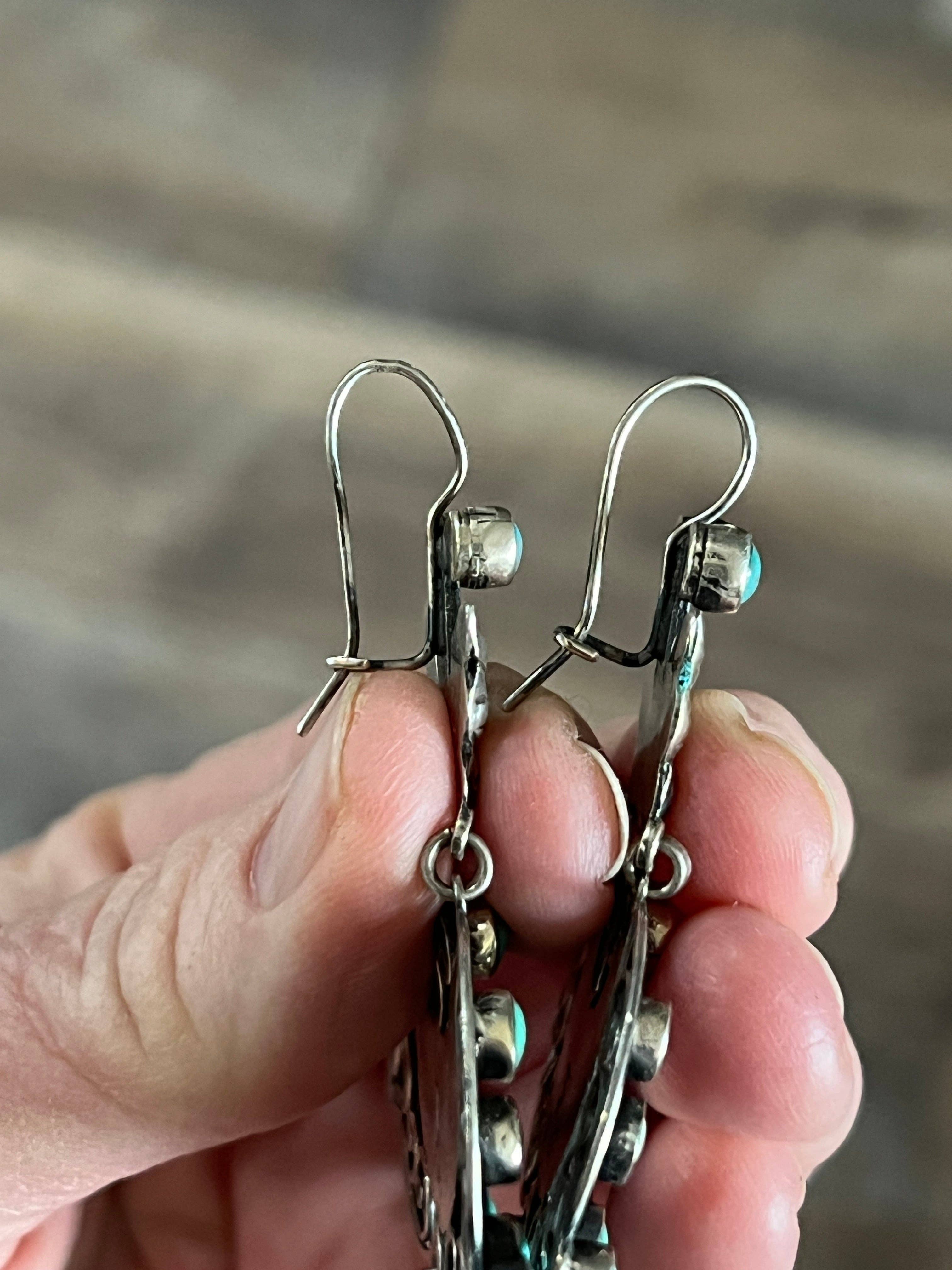 Nizhonitradersllc - Wholesale Dangle Earrings - Federico Jimenez Sterling Silver and Turquoise Butterfly Dangle Earrings6
