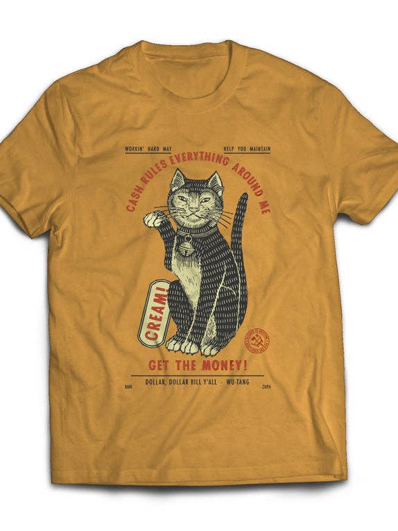 Cash Rules T-shirt - Sennep for engroshandel hos Ravi Zupa Arts