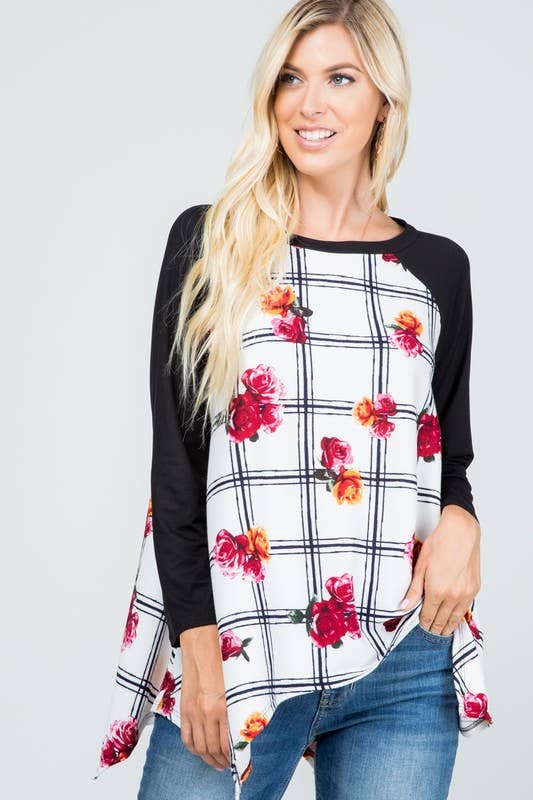 Rose Mellow Fashion - Venta al por mayor Túnica - Mujer - Jersey a cuadros Shark Bite Tunic5