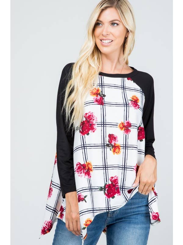 Rose Mellow Fashion - Venta al por mayor Túnica - Mujer - Jersey a cuadros Shark Bite Tunic5