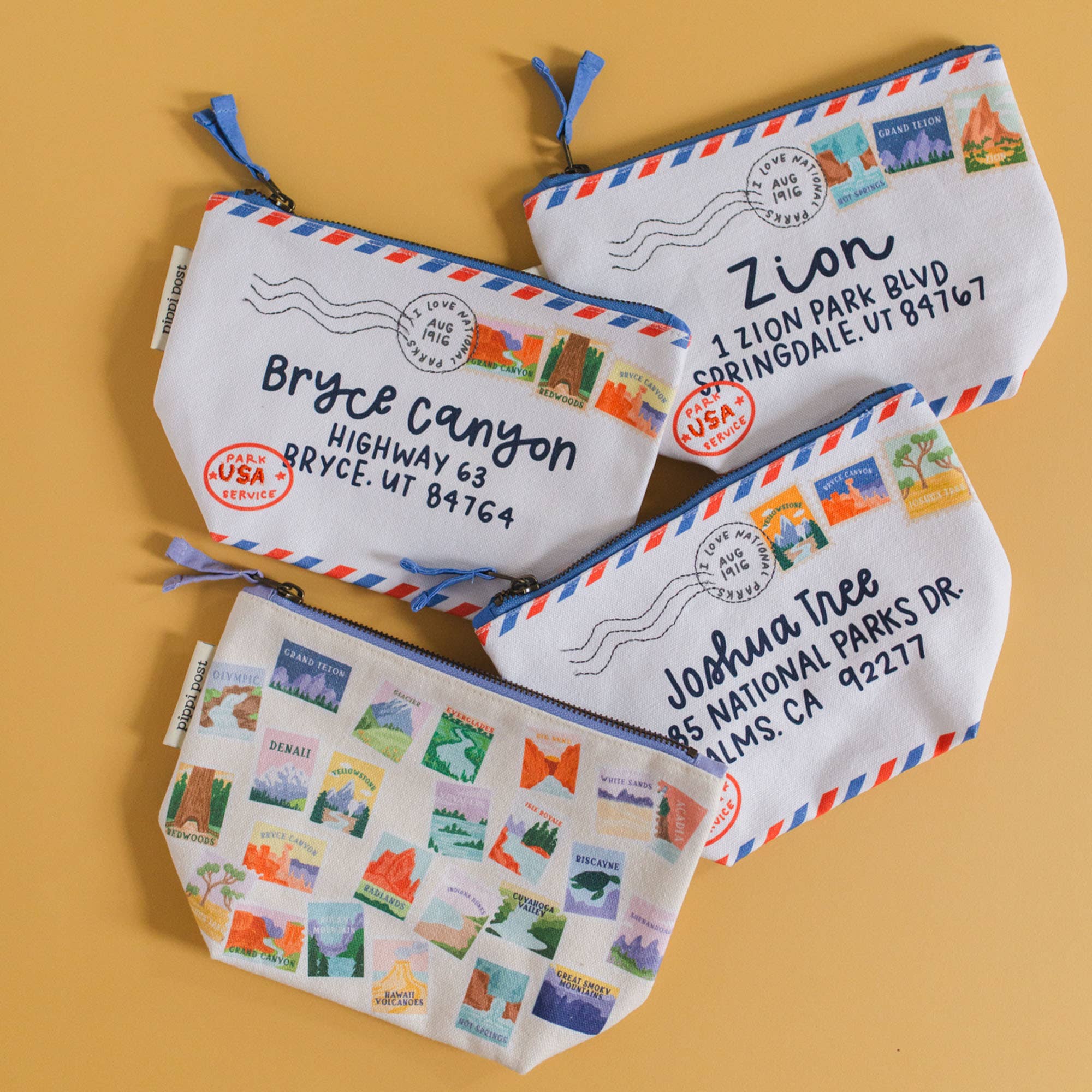 Pippi Post - Wholesale Pouch - Women's - National Parks Stamps Canvas Pouch3