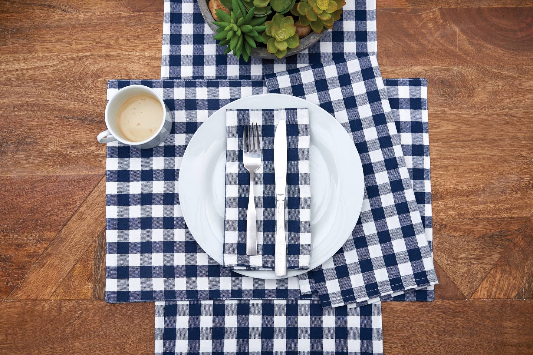 C&F Home - Vente Serviettes de table en tissu - SERVIETTE Ashford Indigo EN SOLDE1