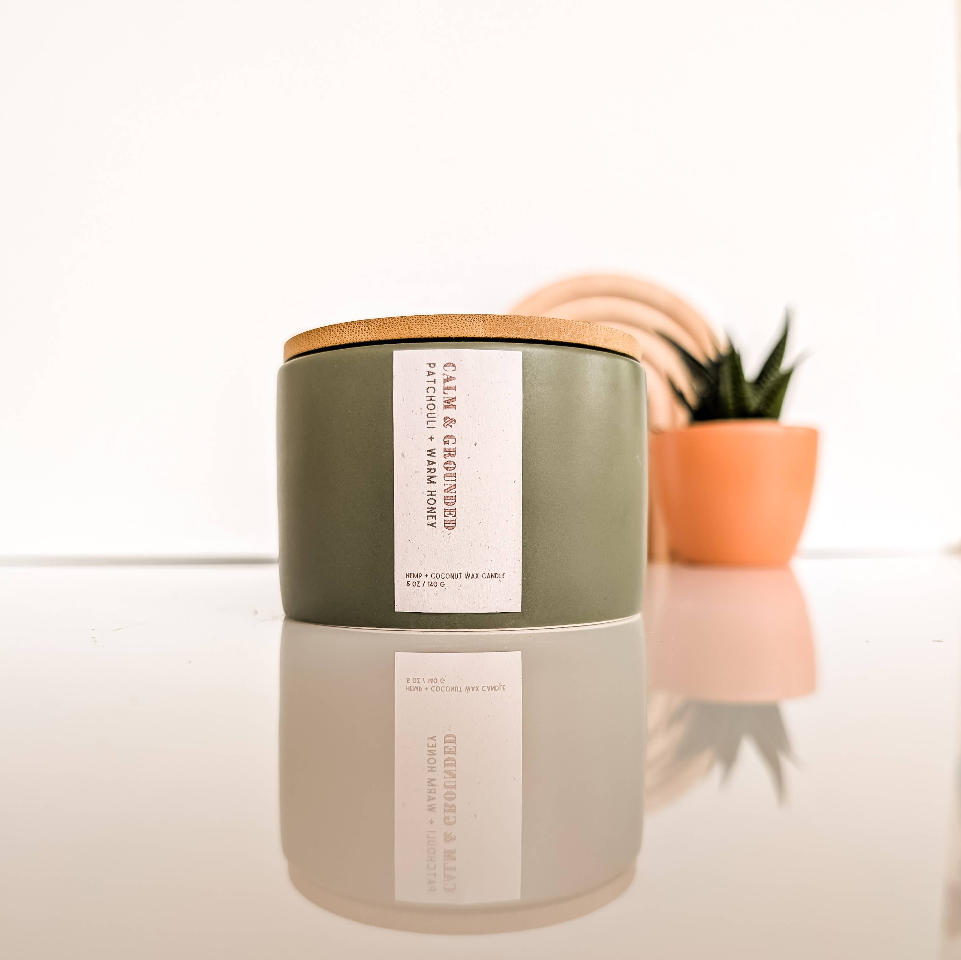 The Modern Sonoran - Wholesale Jar/Filled Candle - Calm & Grounded: Patchouli Honey Bohemian Hemp Candle, 5 oz.2