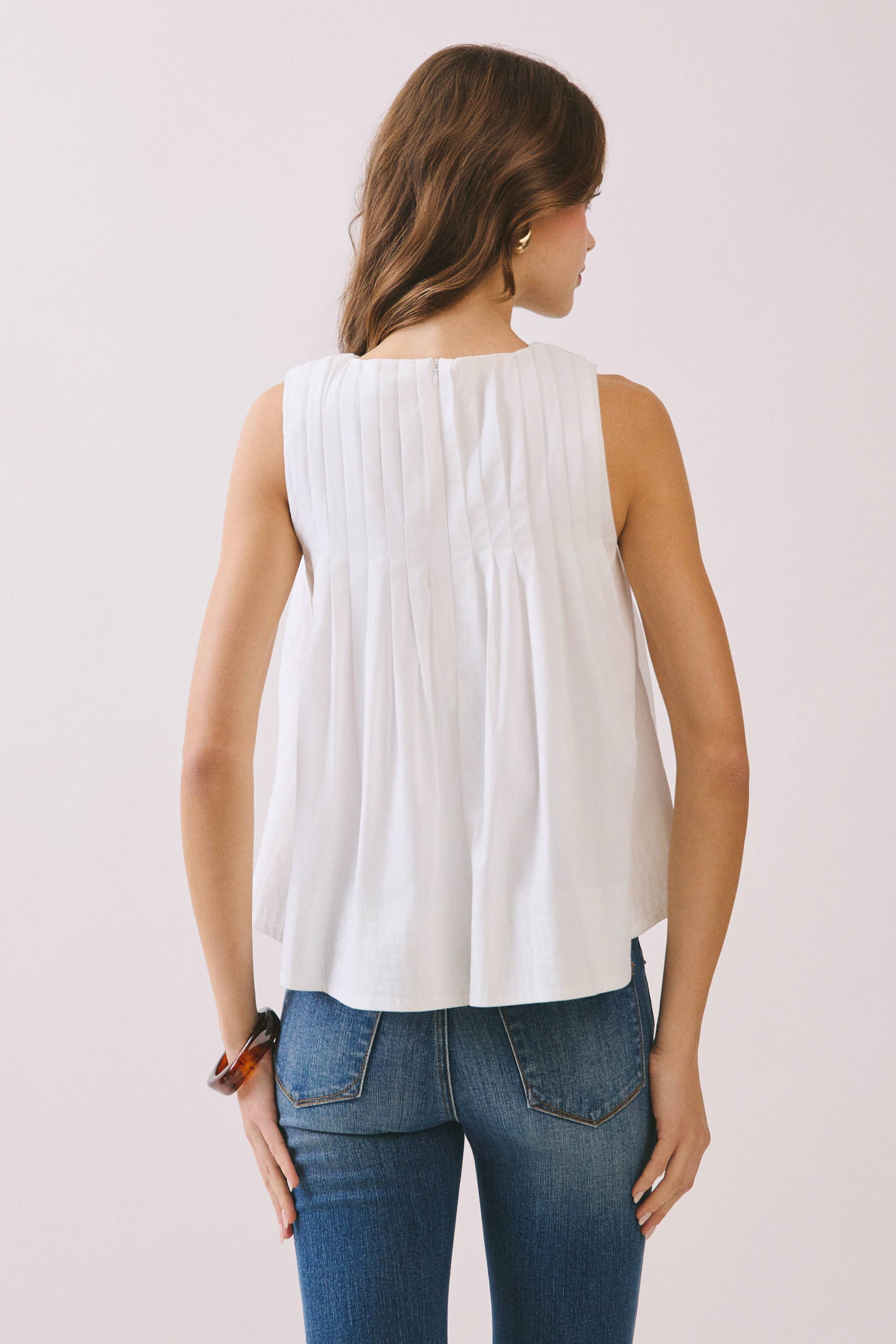 TCEC - Wholesale Blouse - Women's - CT9082-Pleated Detail High Low Sleeveless Top2