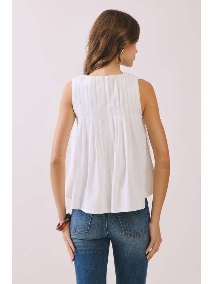 TCEC - Wholesale Blouse - Women's - CT9082-Pleated Detail High Low Sleeveless Top2