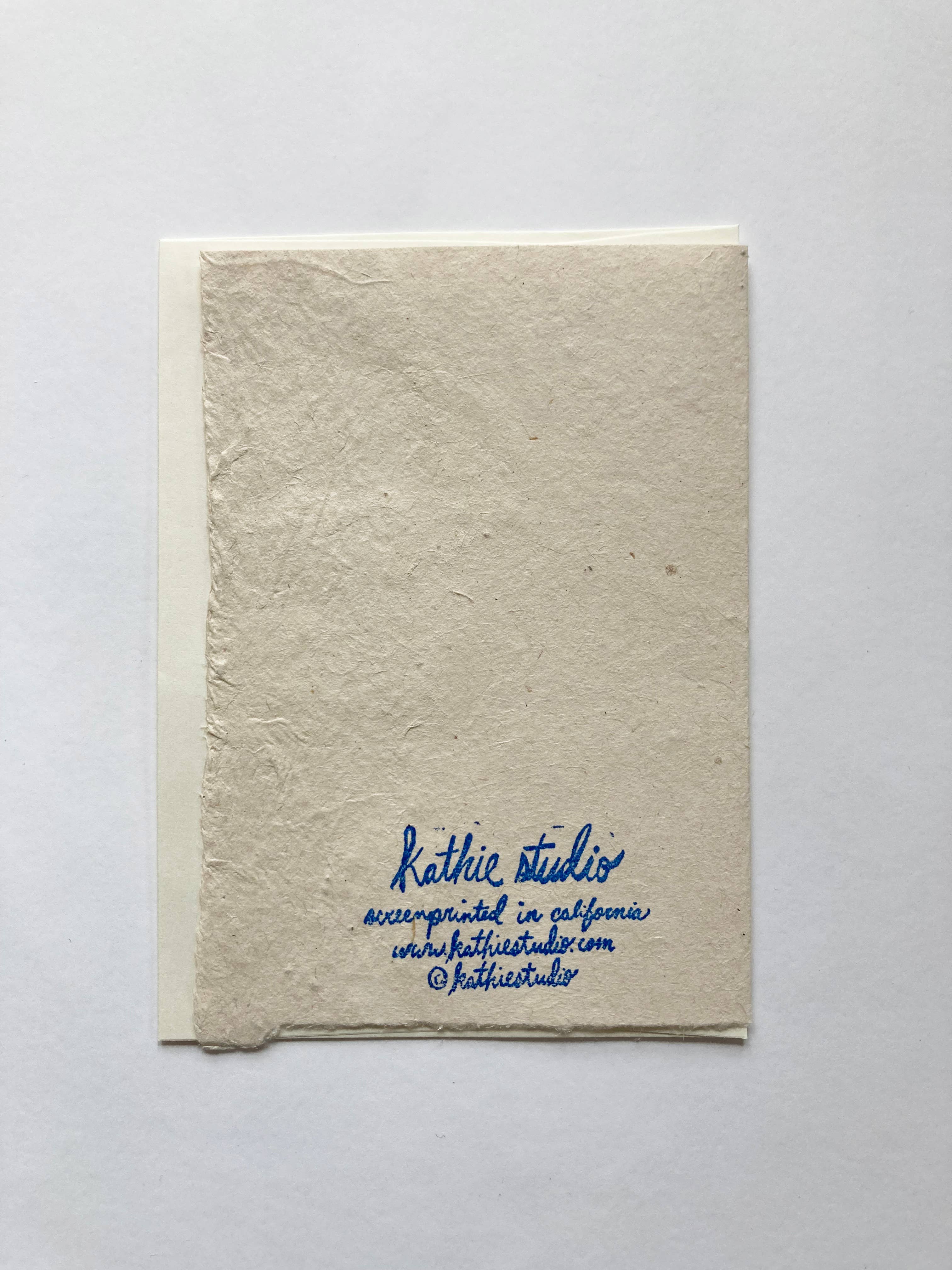 Kathie Studio – wholesale Vardagliga hälsningskort – Tulip Design Silkscreen gratulationskort på handgjort papper5