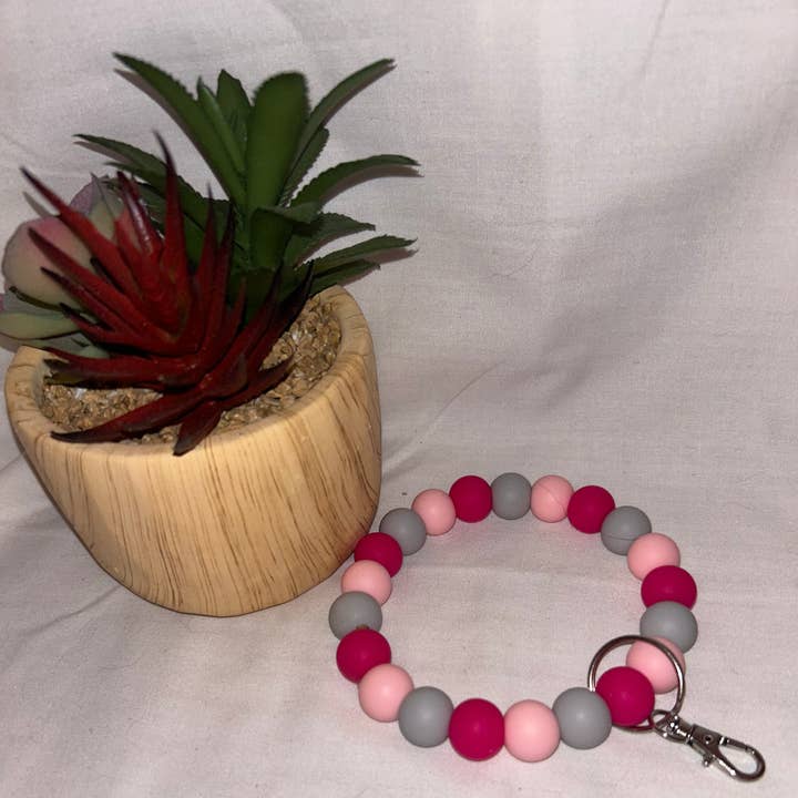 Pink and Grey Wristlet for wholesale by Darrow Designs