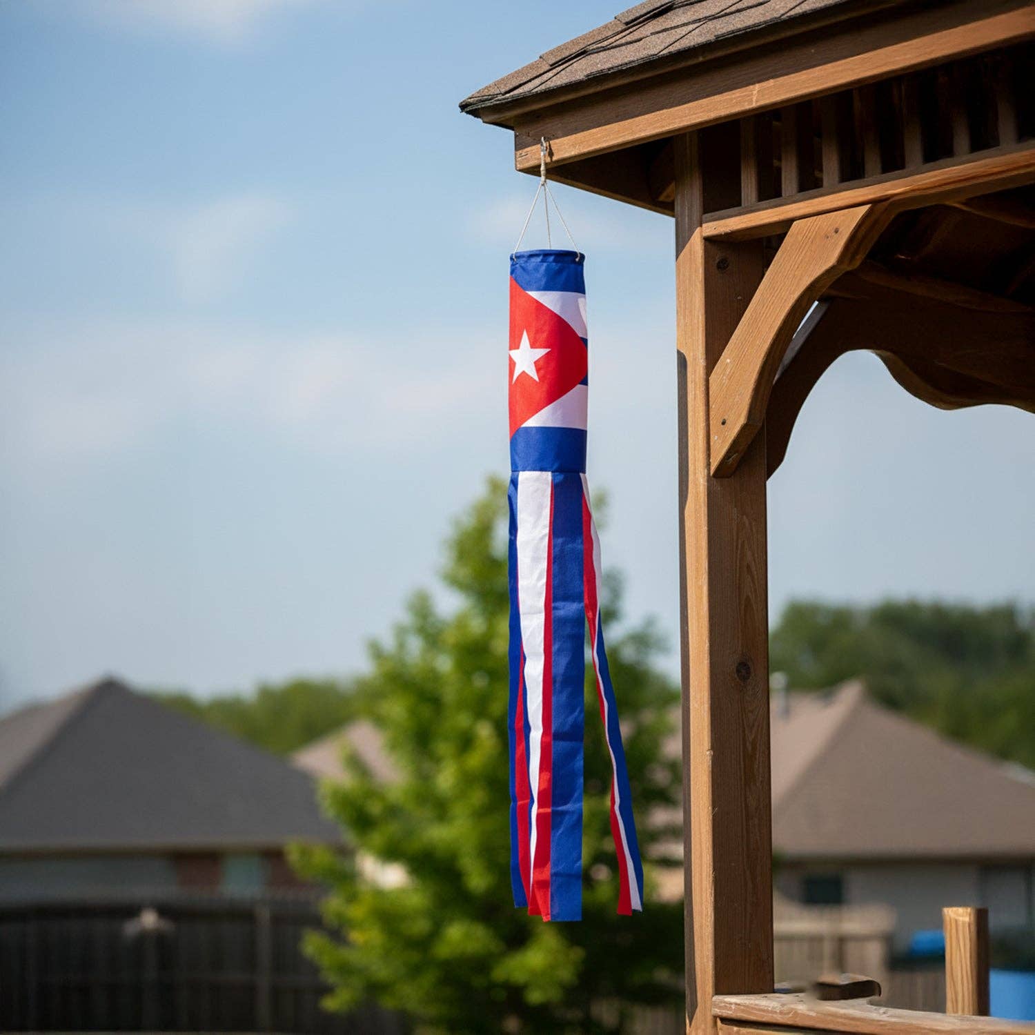 Flags Importer - Wholesale Wind Chime - Cuba Super Shiny Poly 5ft Windsock3