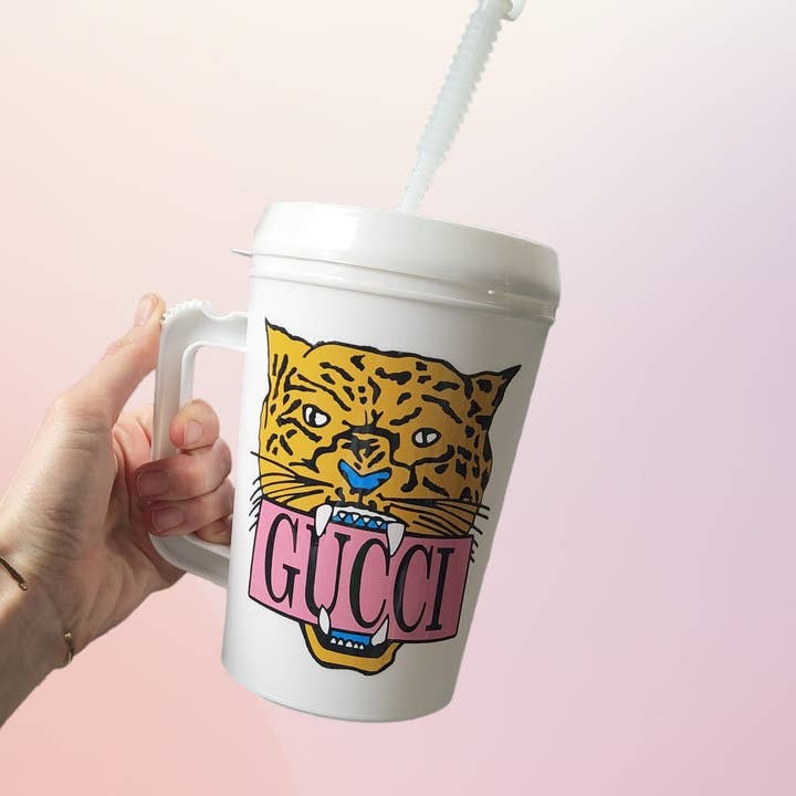 "Preppy Tiger" HIP SIPS Mega Mug 34oz and other Purchase Wholesale straw cup. Free Returns & Net 60 Terms on Faire trending on Faire.