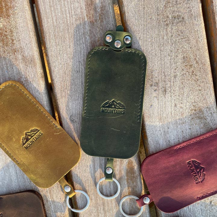 Custom Lucky Gift leather keychain bible quote engraved cas for wholesale by Mountains