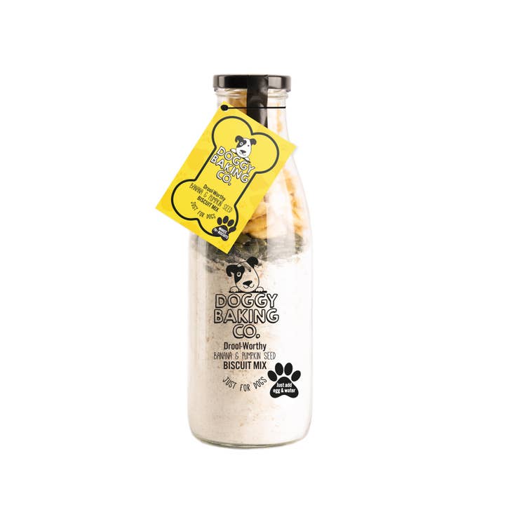 The Doggy Baking Co - Wholesale Pet Treats - Dog - Pumpkin Seed & Banana Pet/Dog Treat Biscuit Baking Kit 750ml