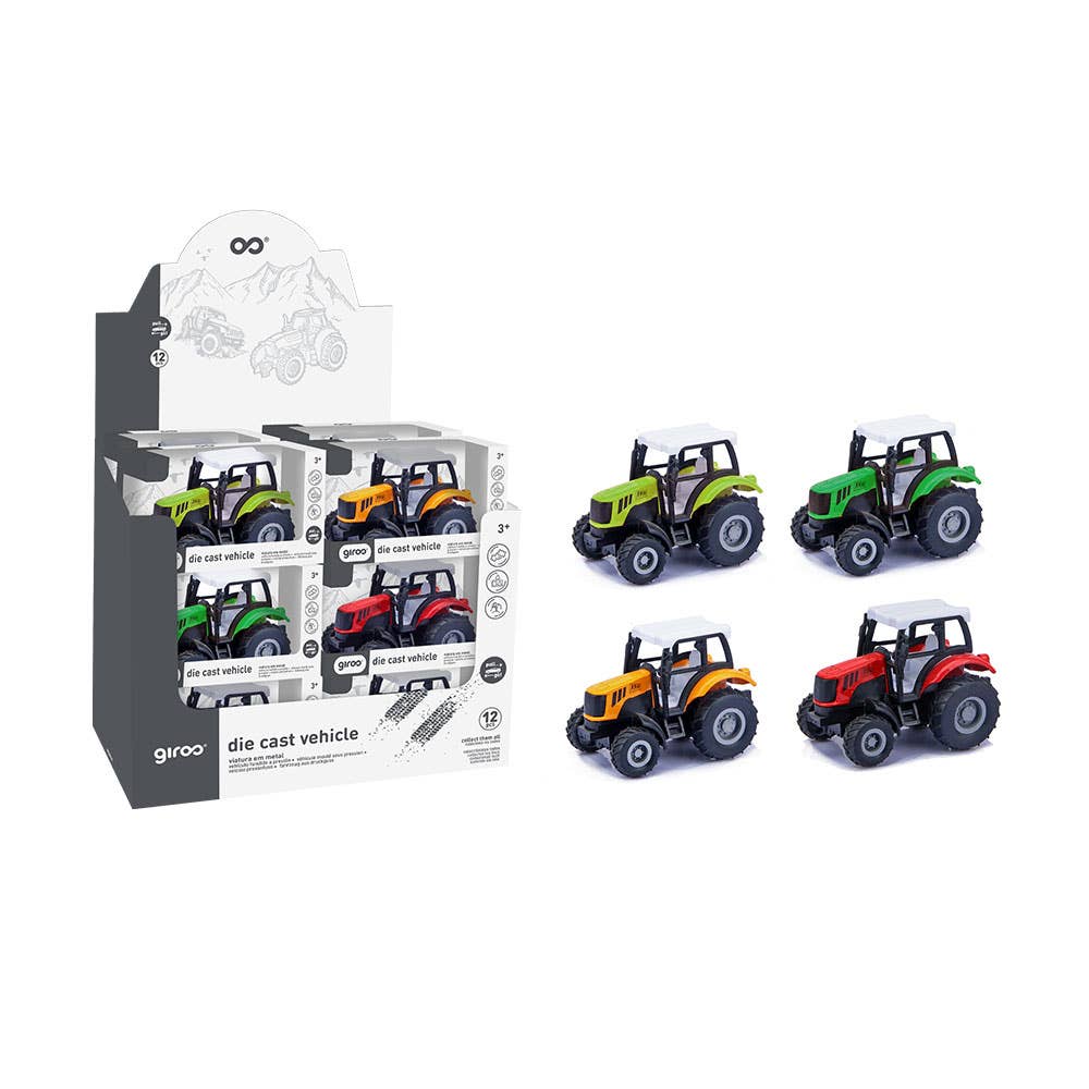 AJ Aguiar - Wholesale Toy Car/Truck - Kids - Tractor Spins 4 Assorted. Pull Back 1:43 Dis-245