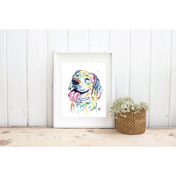 Whitehouse Art - Wholesale Art Print - Beagle Art Print - Hound Dog Painting, Animal Artwork, Pet