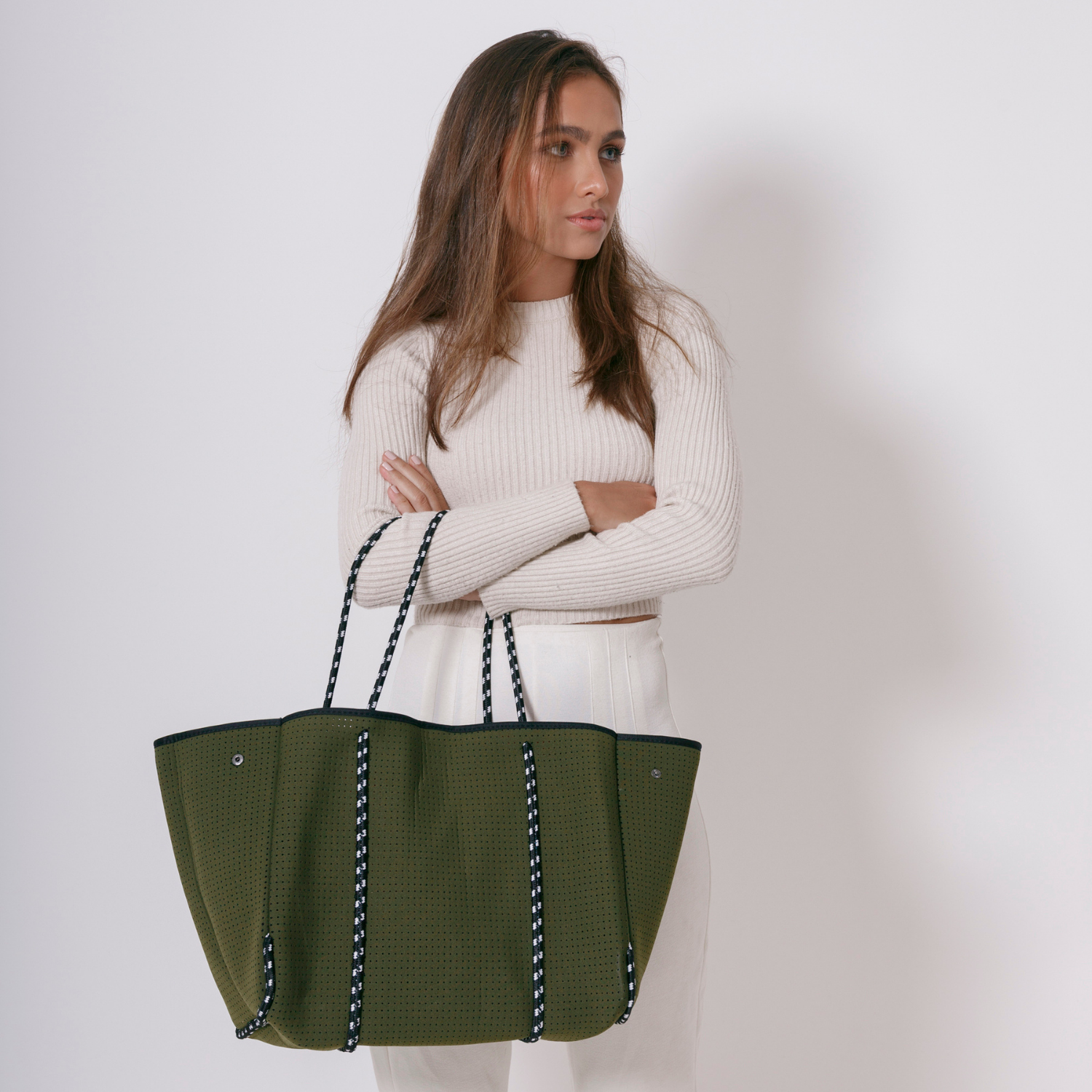 Pop Ups Brand - Vendita all'ingrosso Borsa tote - Donna - BORSA GRANDE IN NEOPRENE VERDE SAFARI9
