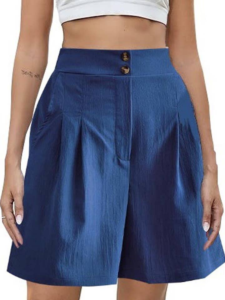 safistyle - Wholesale Shorts - Women's - High-Rise Buttoned Shorts4