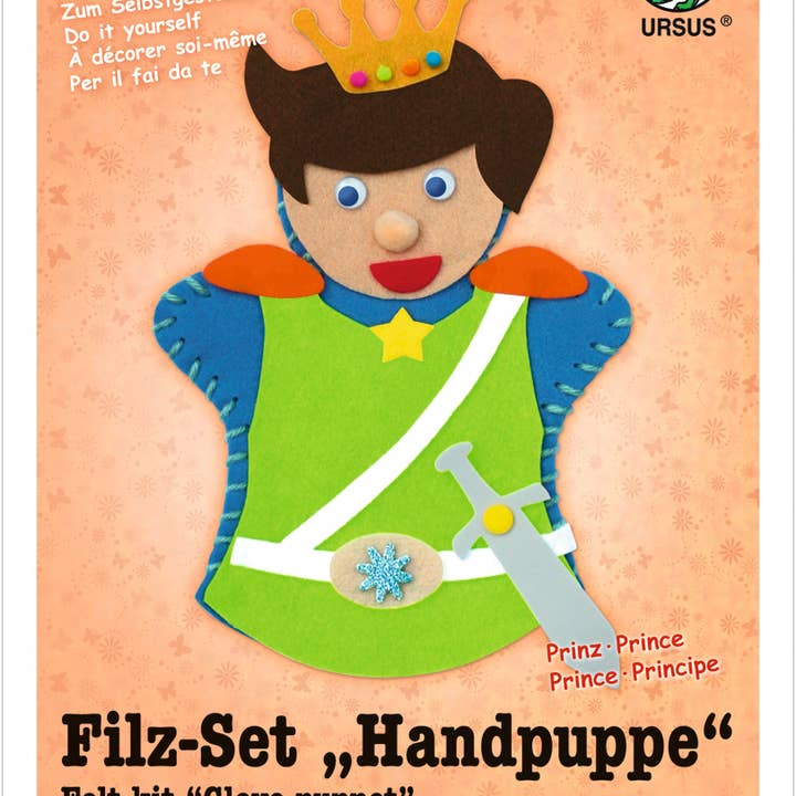 URSUS® / Buntpapierfabrik Ludwig Bähr GmbH & Co. KG - Wholesale DIY craft kit – Child - Felt Set "Hand Puppet Prince"