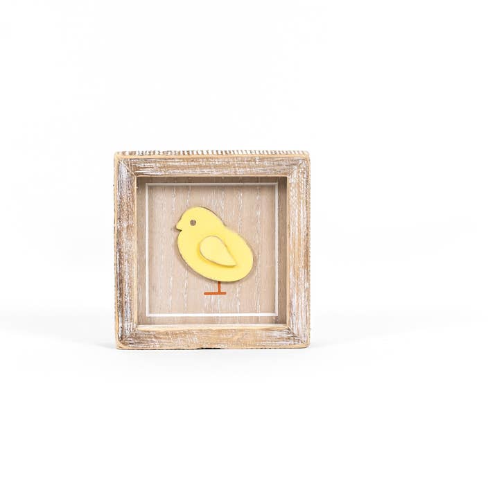 35002 - Wood Framed Sign (CHICK/PEEPS) Easter Spring Decor for wholesale by Devanie At Home (Formerly Adams & Co.)
