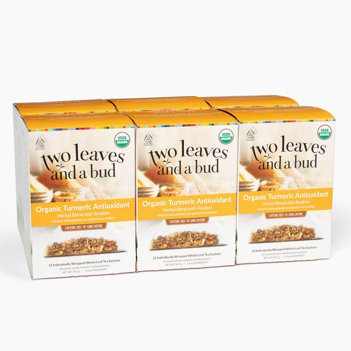 Two Leaves and a Bud - Wholesale Health/Detox Tea - Organic Turmeric Antioxidant - Herbal Blend with Rooibos1