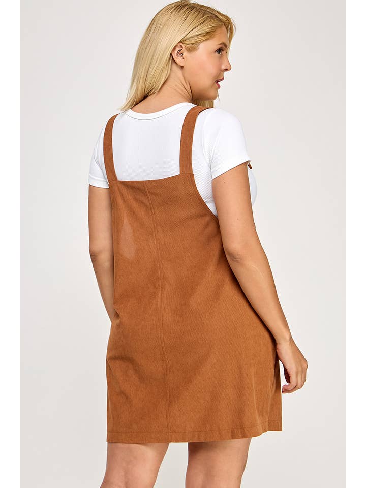 Haute Fox Plus Size & Contemporary - Wholesale Overalls - Women's - Plus size Corduroy Pinafore Overall Dress SS2607P-D4