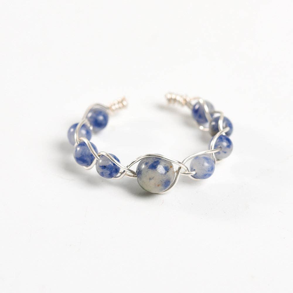 Mio Queena - Wholesale Cocktail/Statement Ring - Copper Wire Hand-woven Natural Stone Adjustable Ring17