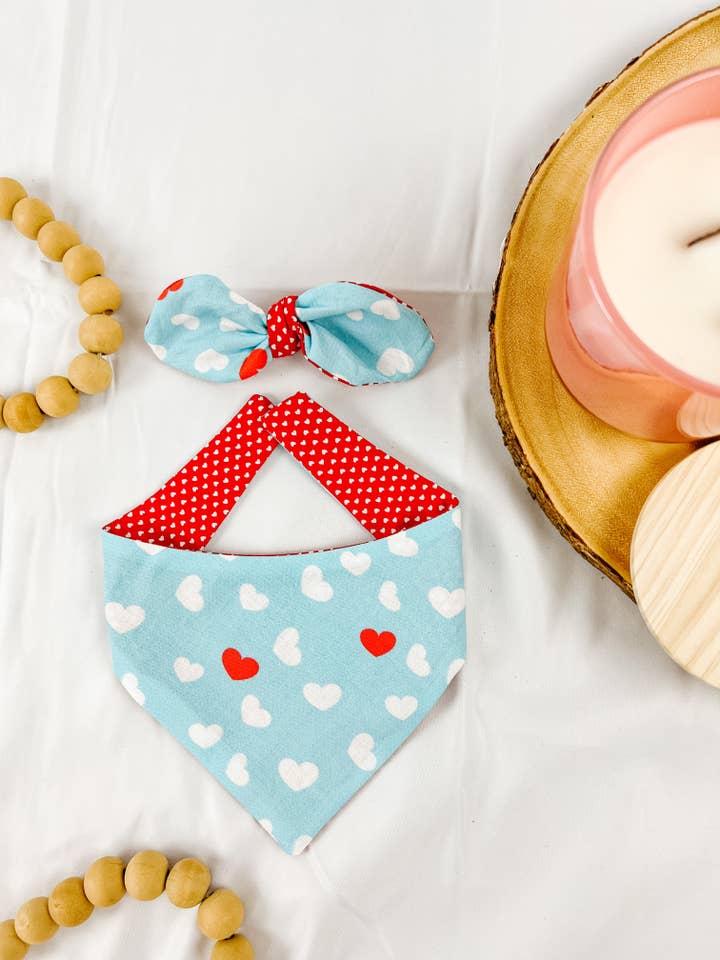 Sky High Love Dog Bandana, Reversible Snap On Collar for wholesale by StellaLoo