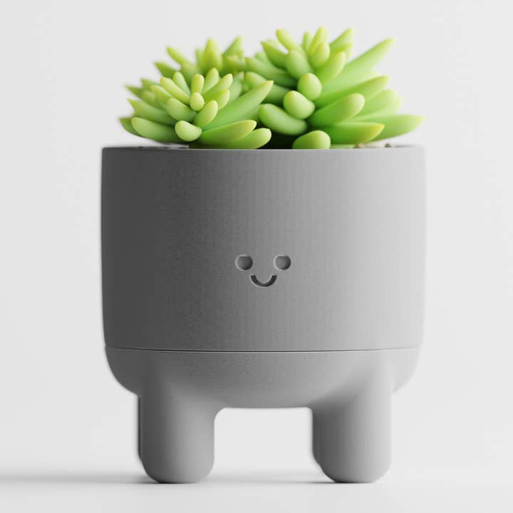 The Butler's Company - Wholesale Plant pot - Happy Smiley Face Planter with Drip Tray Solid Colors8