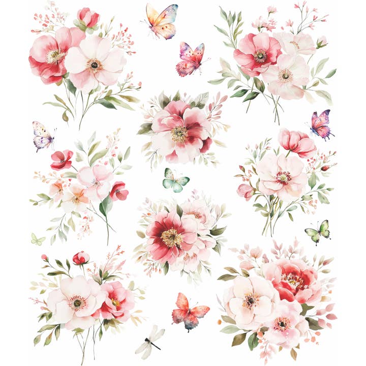 Mjuka rosa buketter | Decoupage rispapper | 2x A3-ark för wholesale av Craft Kreatively