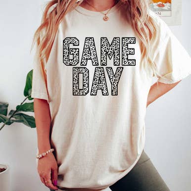 Game Day Leopard Screen Print Heat Transfer for wholesale by Trendy Transfers