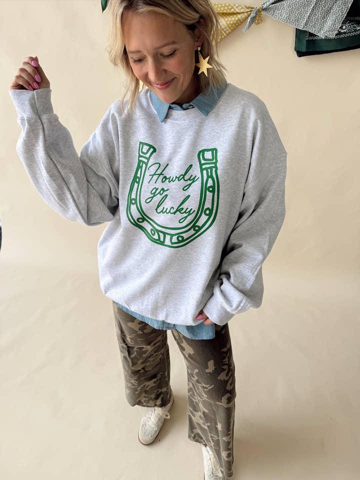 Howdy Go Lucky Crewneck for wholesale by Jules Co