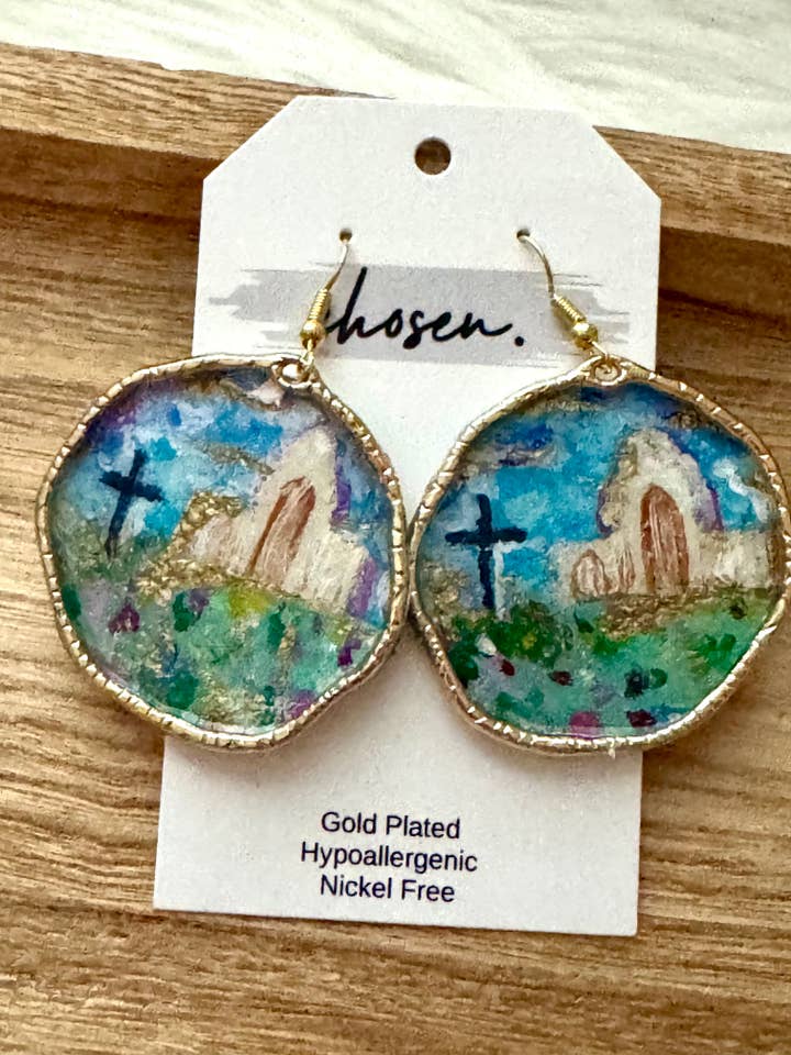 Påskdagen Handmålade Läderörhängen för wholesale av Chosen