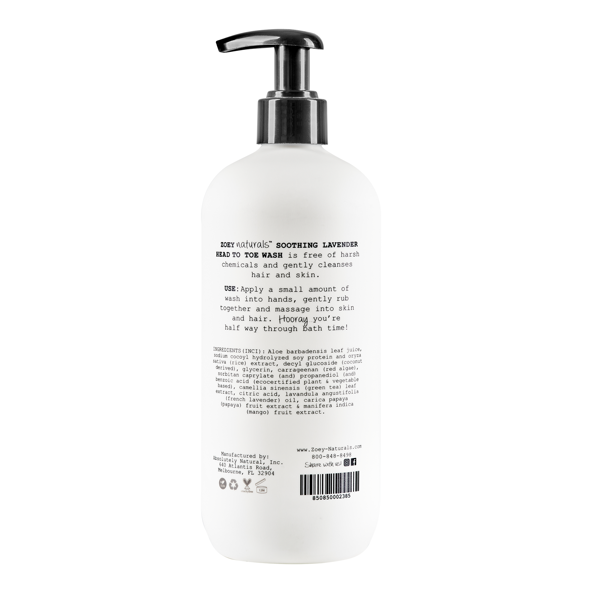 Zoey Naturals - Wholesale Body Wash/Shower Gel - Kids & Baby - Soothing Lavender Head to Toe Wash - 17oz5