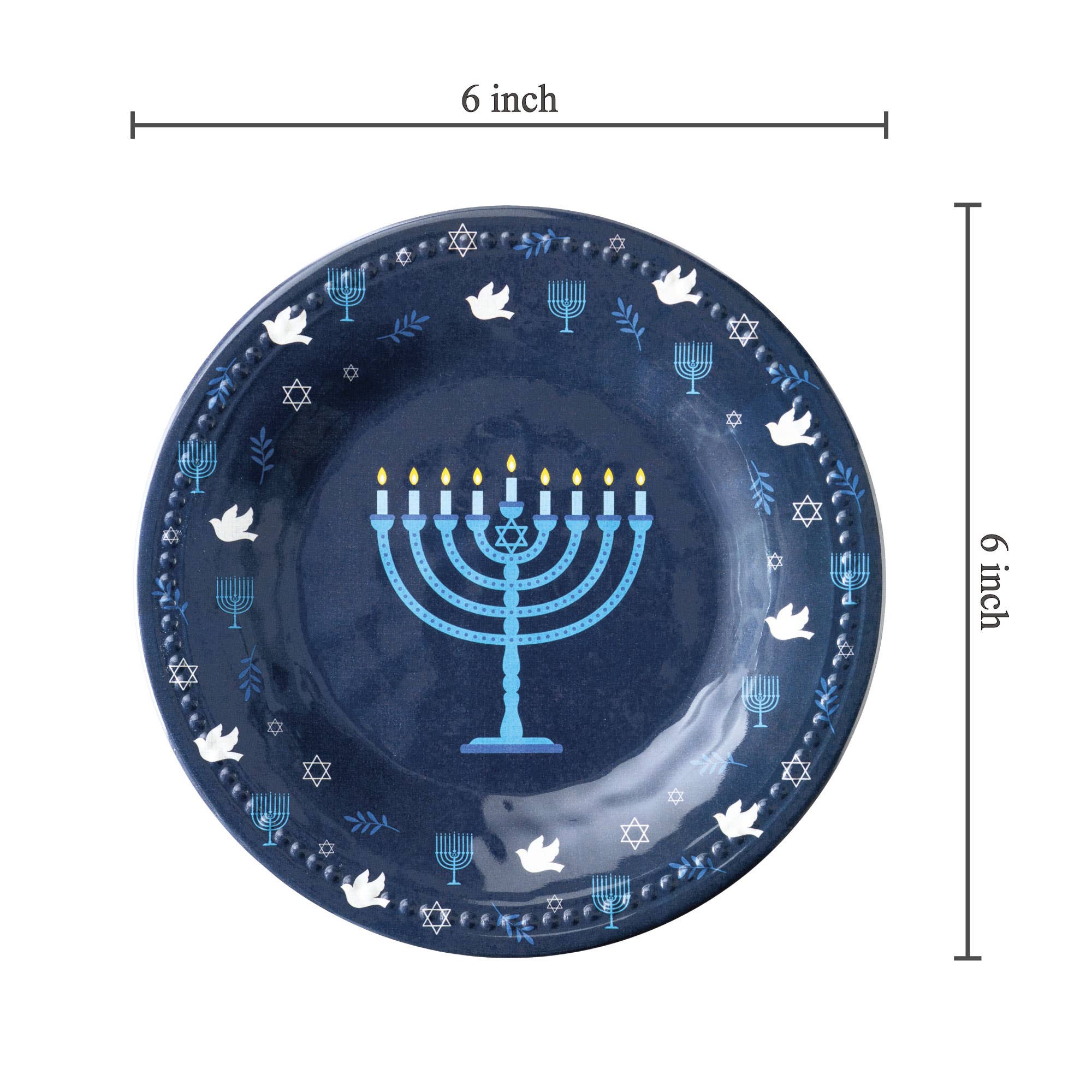 Supreme Housewares - Wholesale Dinner Plate - Hanukkah 6" Melamine Plate1