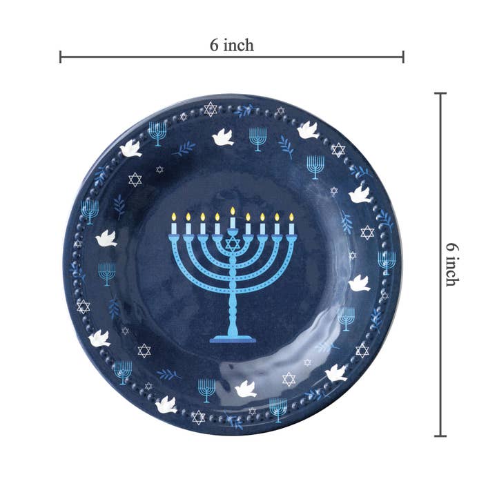 Supreme Housewares - Wholesale Dinner Plate - Hanukkah 6" Melamine Plate1