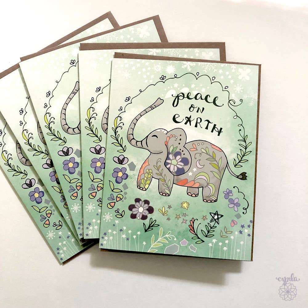 Cynla - Wholesale Season's Greetings Card - Elephant Peace Card - holiday greeting card happy new year3