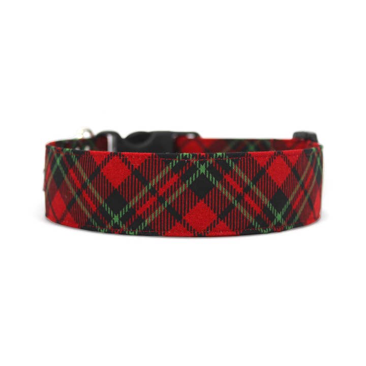 Christmas dog collar - Green and red plaid adjustable collar for wholesale by Paper Chasing Collars Dog Accessories