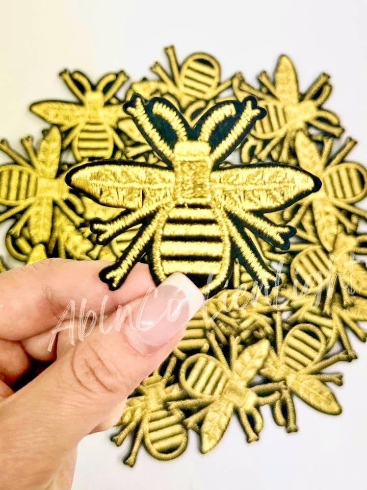 black and yellow honey bee trucker hat embroidery patch for wholesale by ABLNco