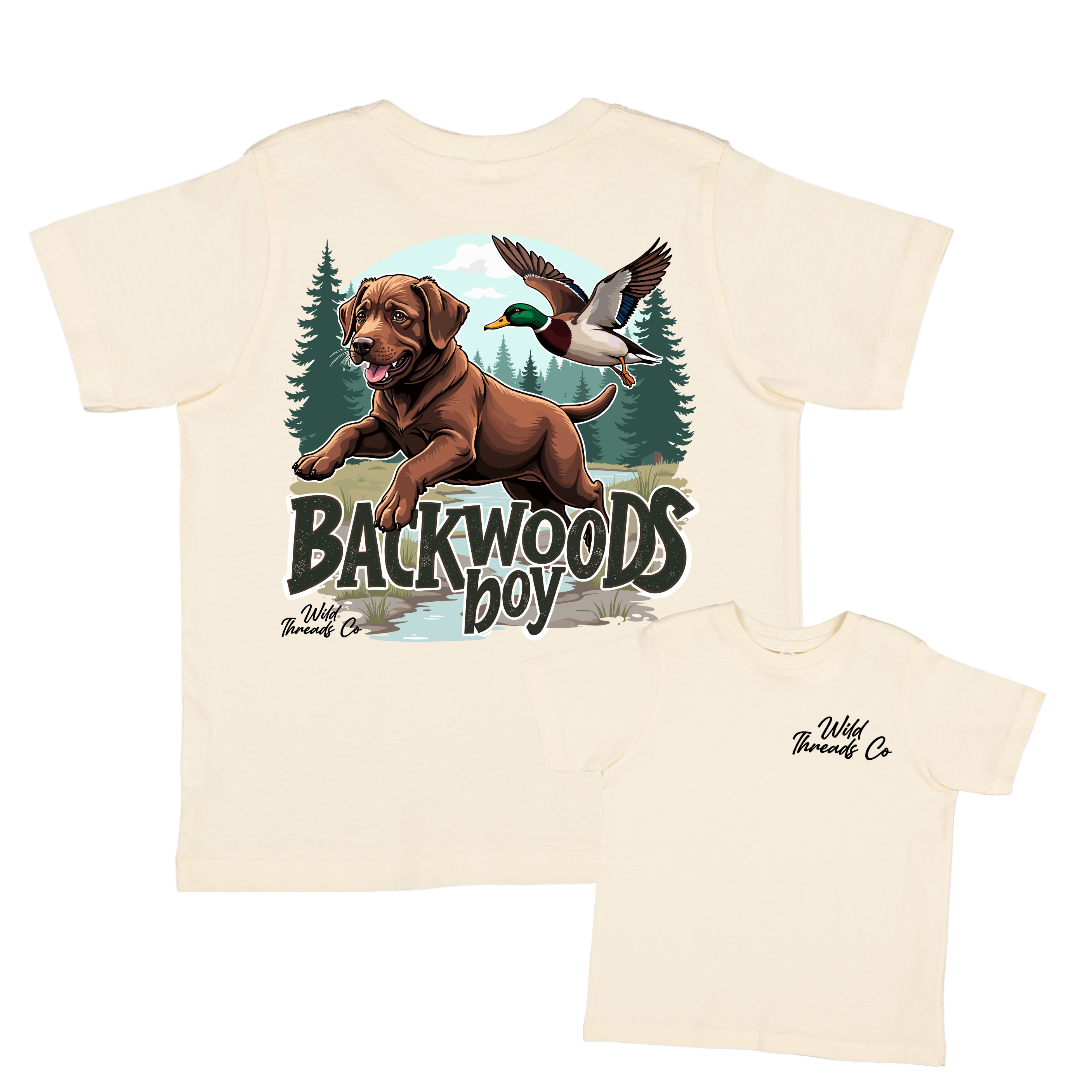 Wild Threads Co - Wholesale Screen Printed T-Shirt - Kids - Backwoods Boy Tee1
