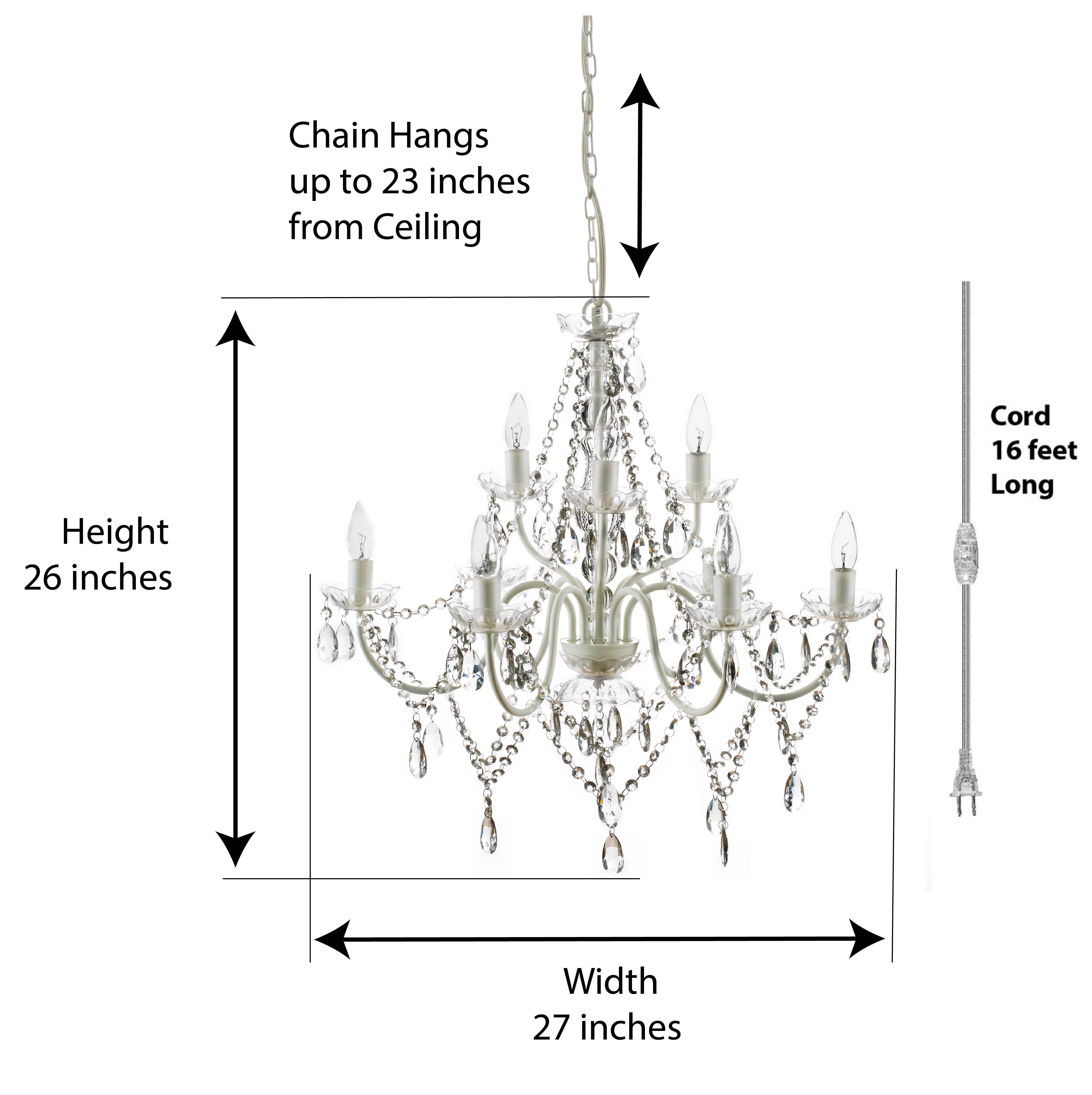 Think Brink - Wholesale Chandelier/Hanging Light - 9 Light Crystal White Plug-in Chandelier1
