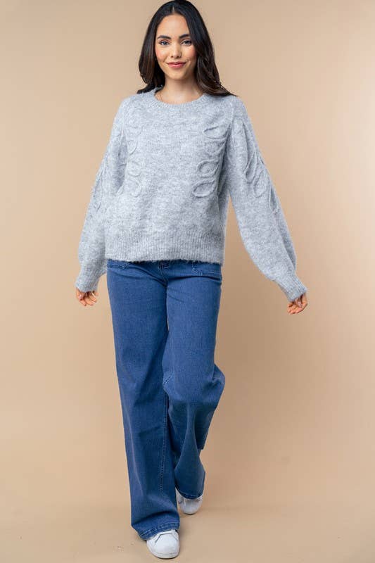 White Birch - Wholesale Knit Sweater - Women's - T10635 Long Sleeve Solid Knit Sweater4