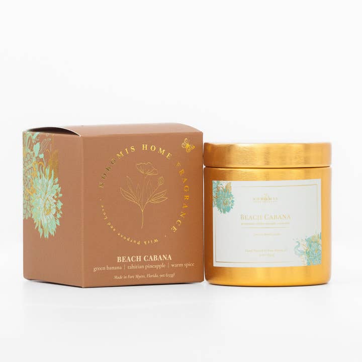 Beach Cabana Coconut Soy Candle for wholesale by Nokomis Home Fragrance