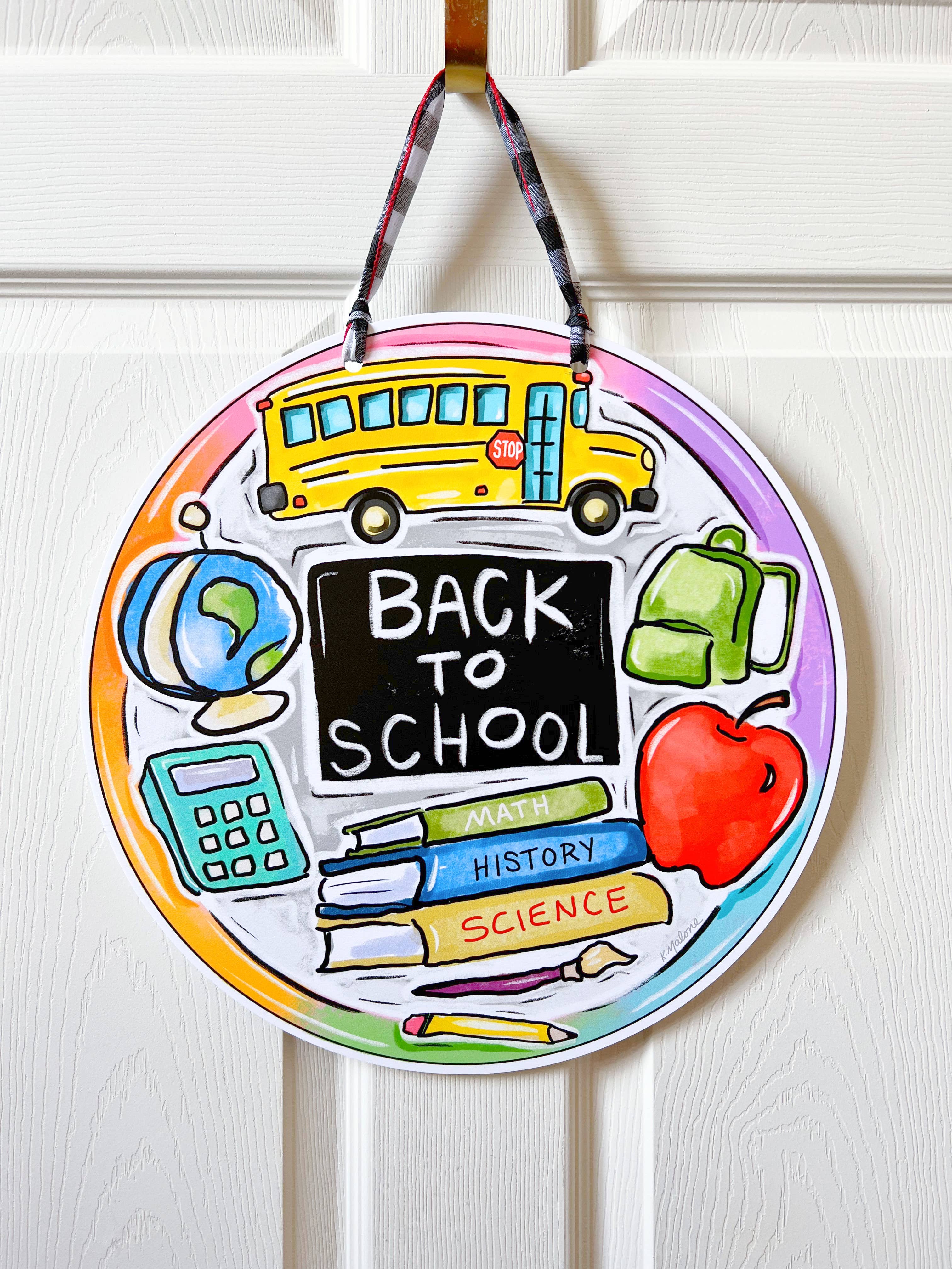 Home Malone - Wholesale Door Hanger - Back To School Round Door Hanger - Fall Classroom Decor2