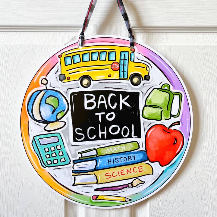 Home Malone - Wholesale Door Hanger - Back To School Round Door Hanger - Fall Classroom Decor2