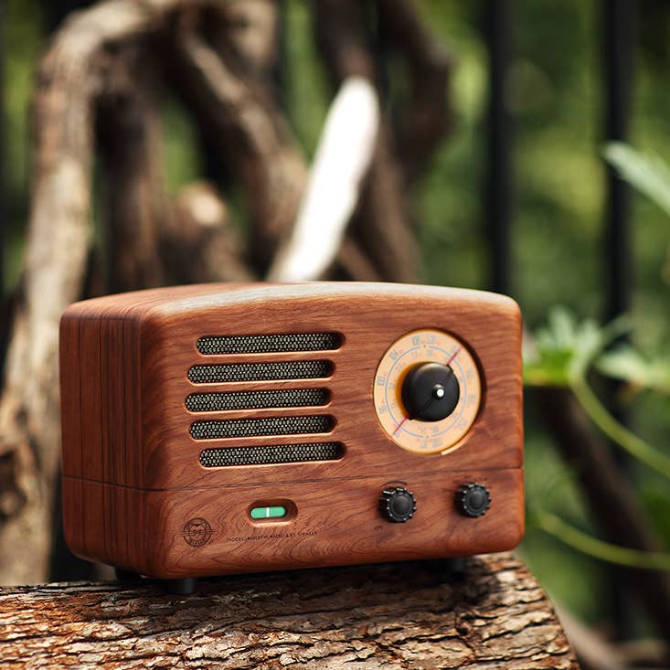 Brown MUZEN Original Ⅱ Retro Wooden AM/FM Radio Bluetooth Speaker for wholesale on Faire6