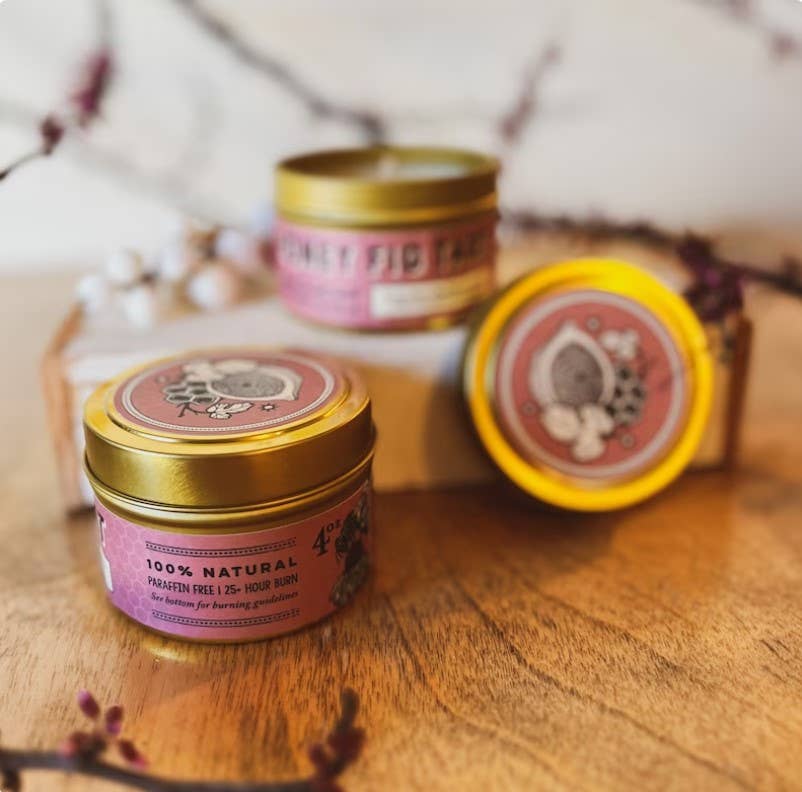 Messner Bee Farm - Wholesale Travel Candles - Honey Fig Tart 4oz. Candle - Paraffin Free!2