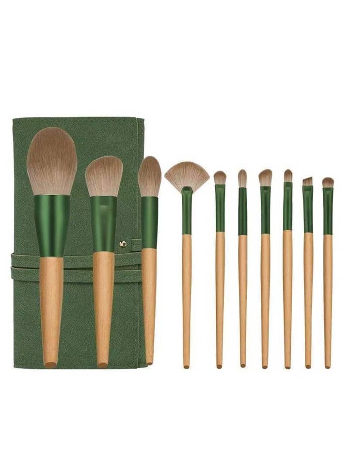 Smoosh - 10 Piece Green Makeup Brush Set for wholesale by WEST AUSSIE SUPPLIES