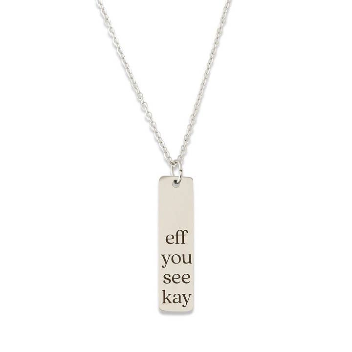 Amy and Annette - Wholesale Pendant/Charm Necklace - Sterling Silver Eff You See Kay Pendant Necklace0