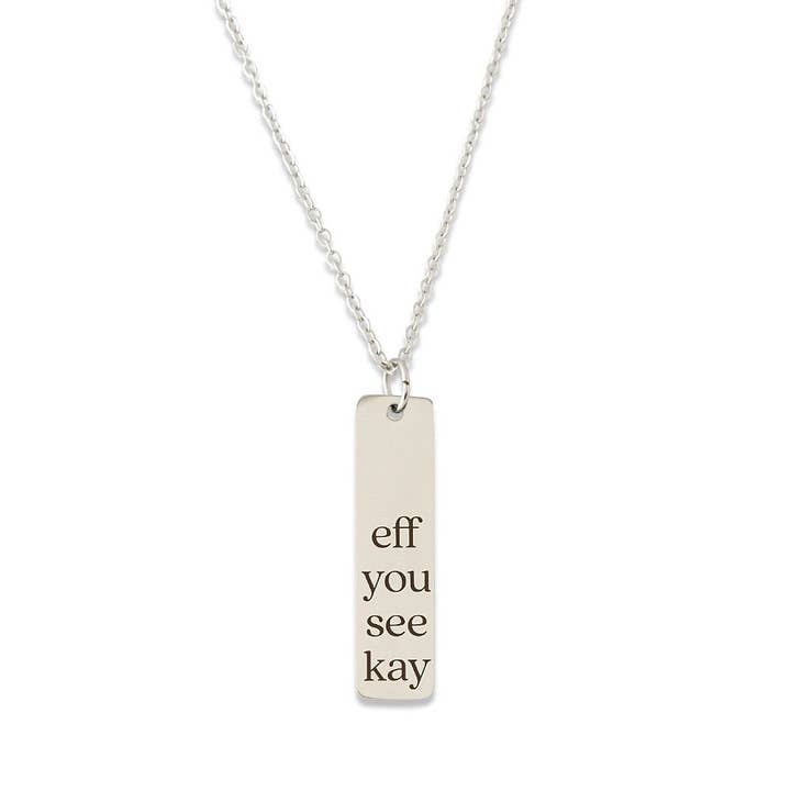Sterling Silver Eff You See Kay Pendant Necklace for wholesale by Amy and Annette