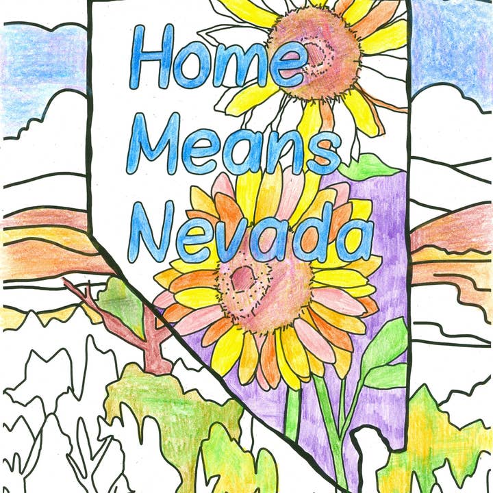 Rugosa & Pine - Wholesale Coloring Book - Adult - Home Means Nevada Coloring Book Desert Landscape Wildflowers