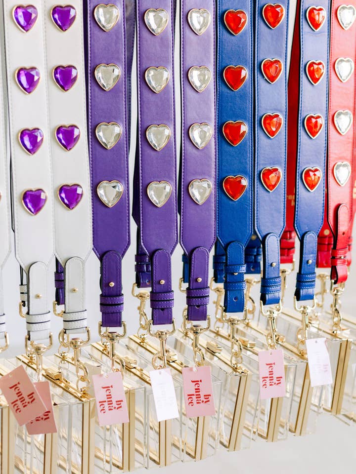 Bracelete Crystal Heart Gameday Purse | Bracelete Rhinestone Stadium por atacado de By Jenna Lee