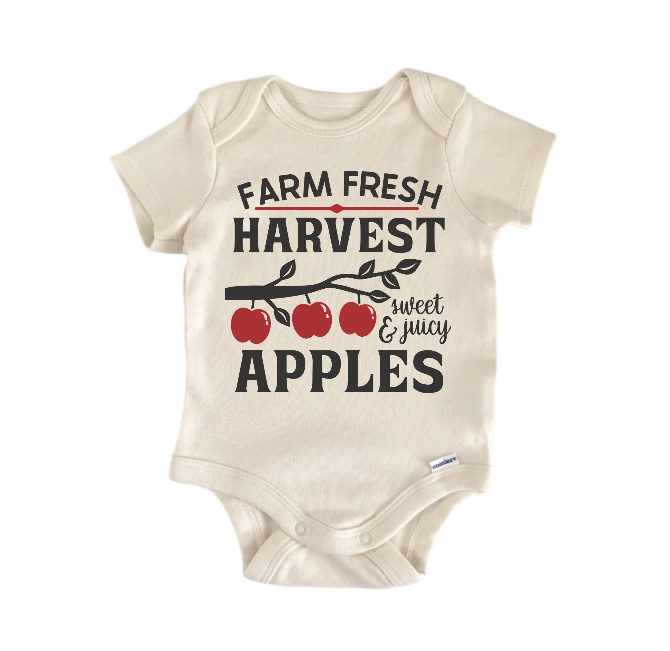 North Fork Forager LLC - Wholesale Bodysuit (Non-Footed) - Baby - Farm Fresh Harvest Apples Fall - Baby Boy Girl Clothes Bodysuit Funny Cute